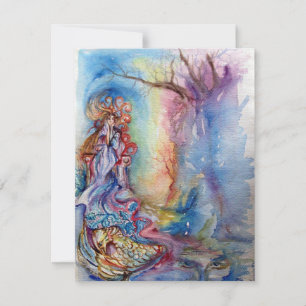 Faire-part LADY OF LAKE 1, rose vif et bleu vif