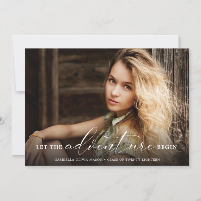 Faire-part Laisser L'Aventure Commencer La Diplôme De Photo (Devant)