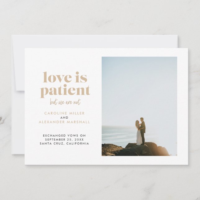 Faire-part L'amour de sable est patient mais nous ne sommes p (Devant)