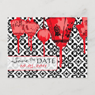 Faire-part Lanterne rouge carte postale SD