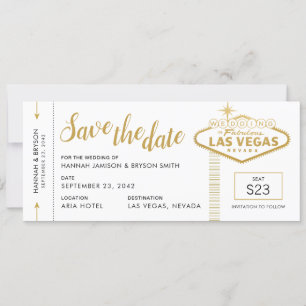 Faire-part Las Vegas Mariage Boarding Pass Enregistrer la car