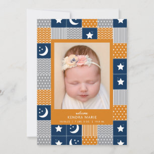 Faire-part LE BÉBÉ DU MONDE   Moon & Stars Birth Announcement