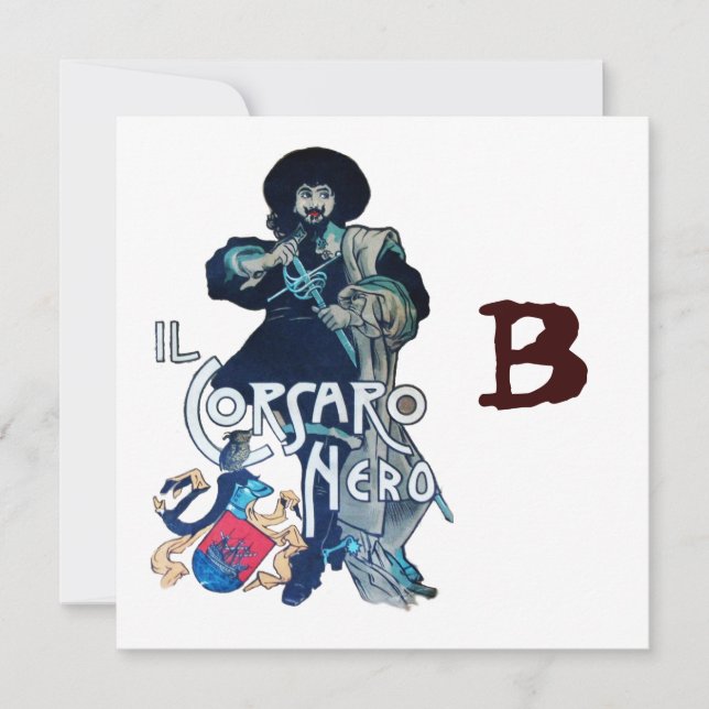 Faire-part LE MONOGRAMME DE LA CORSAIRE NOIRE, blanc (Devant)