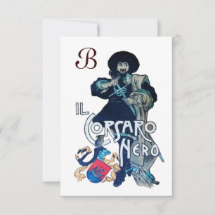 Faire-part LE MONOGRAMME NOIR CORSAIR blanc