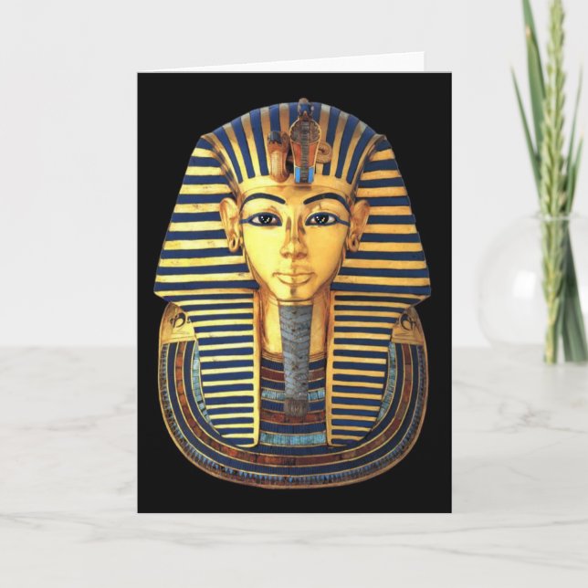 Faire-part Le roi Toutankhamon, Masque d'or, Pharaon égyptien (Devant)