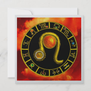 Faire-part LEO TOPAZ, jaune vif, orange rouge argenté