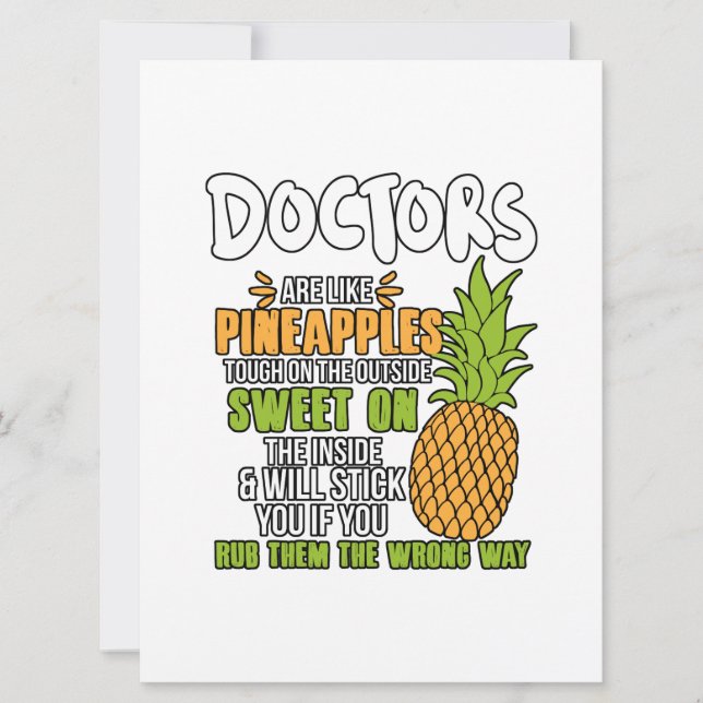 Faire-part Les Médecins Sont Comme Des Ananas. (Devant)