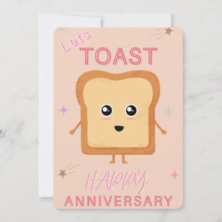 Faire-part Lets Toast neutral Happy Anniversary greeting card