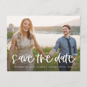 Faire-part Lettrage Enregistrer la date Carte postale