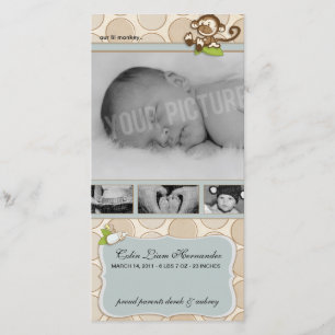 Faire-part Lil Monkey Nouvelles Annonces de naissance de bébé