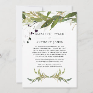 Faire-part Liste de invités de mariage réduite à la verdure a