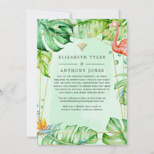 Faire-part Liste de invités de mariage virtuel tropical géomé