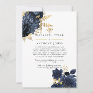 Faire-part Liste de invités de mariage virtuel vintage Navy e