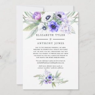 Faire-part Liste de invités réduite Fleurs Violettes Pastel