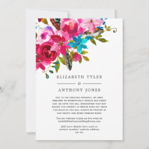 Faire-part Liste de invités réduite Floral Boho Chic Aquarell