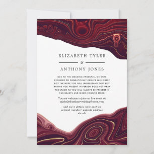 Faire-part Liste de invités réduite Rubis Grenat et Agate Dor