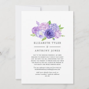 Faire-part Liste de mariage florale violet ultra réduite