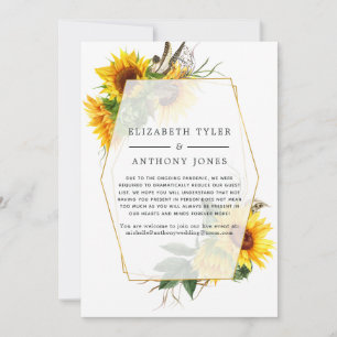 Faire-part Liste de mariage réduite aux tournesols géométriqu