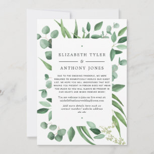 Faire-part Liste de mariage réduite de verdure d'eucalyptus d