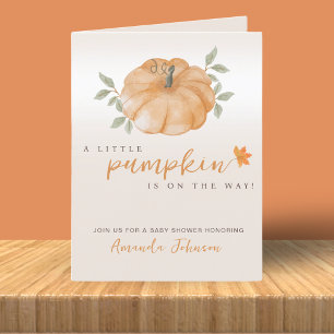 Faire-part Little Citrouille Fall Baby shower Orange Invitati