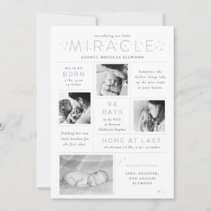 Faire-part Little Miracle Preemie NICU Infographic Birth