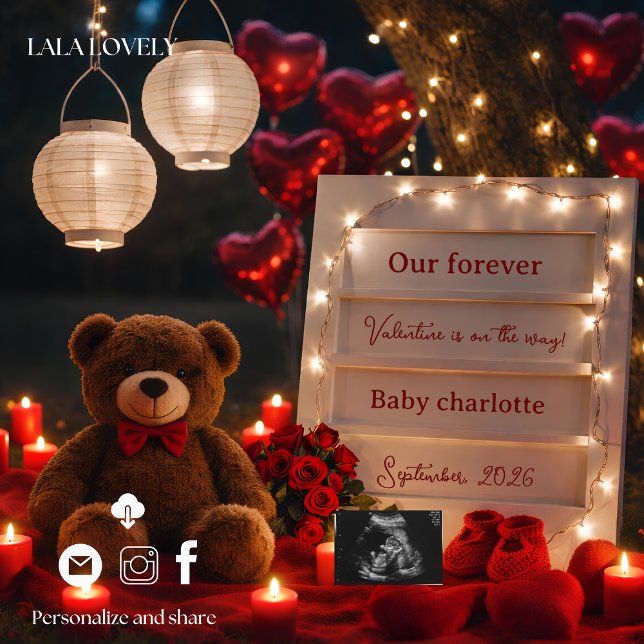 Faire-part little Valentine Pregnancy Announcement Card (Créateur téléchargé)