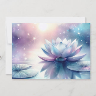 Faire-part Lotus Céleste Fleur d'Eau Lily Spirituel Cosmique