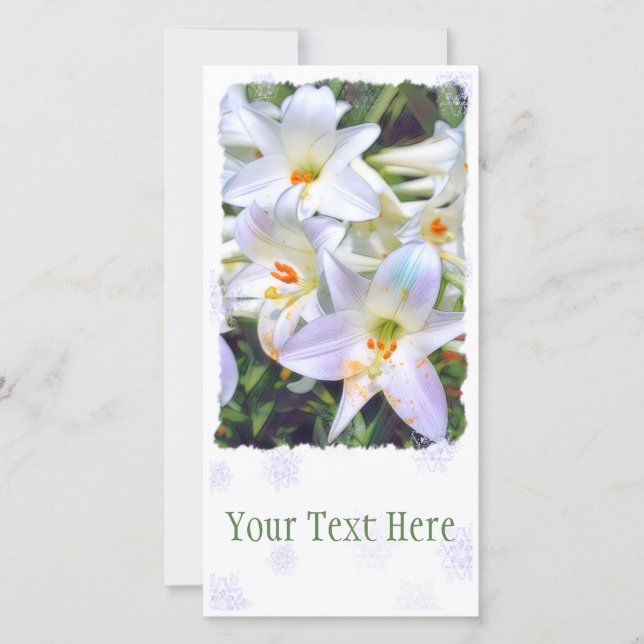 Faire-part Lys de Pâques [Carte de guide plat] 案 内 状 (Devant)