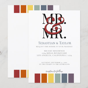 Faire-part M. et M. Rainbow Gay Mariage élégant