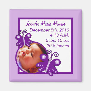 Faire-part Magnet Purple Spring Time Papillon