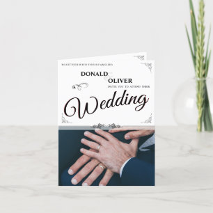 Faire-part Mains d'un couple de Mariages gais avec anneaux