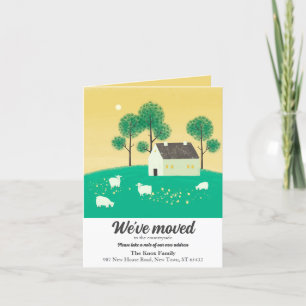 Faire-part Maison de Campagne Mignonne Arbres Moutons Nous Av