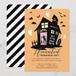 Faire-part Maison hantée Halloween Fête du réchauffement de l