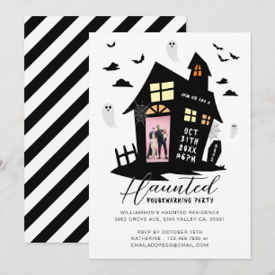 Faire-part Maison hantée Halloween Fête du réchauffement de l