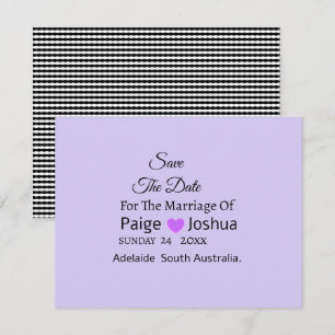Faire-part Mariage à typographie moderne Twist lavande 