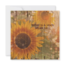 mariage au tournesol de campagne carton rustique