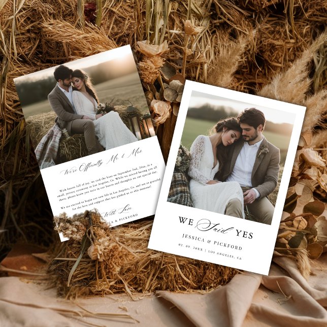Faire-part Mariage avec une botte de foin rustique Script Pho (Créateur téléchargé)