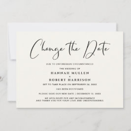 Faire-part Mariage Changer la date Postponement Light Cream