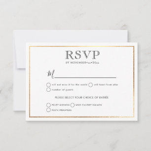 Faire-part Mariage classique RSVP Stylish Gold Frame