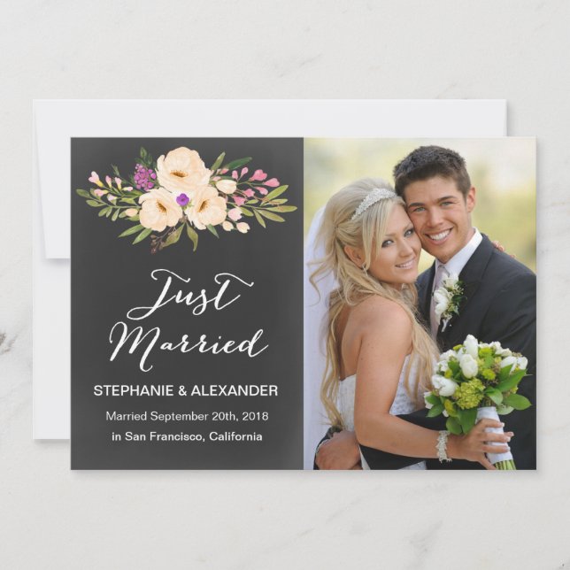 Faire-part Mariage d'aquarelle Chalkboard (Devant)