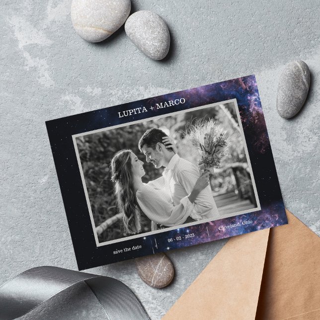 Faire-part Mariage d'astronomie spatiale céleste Enregistrer  (Créateur téléchargé)