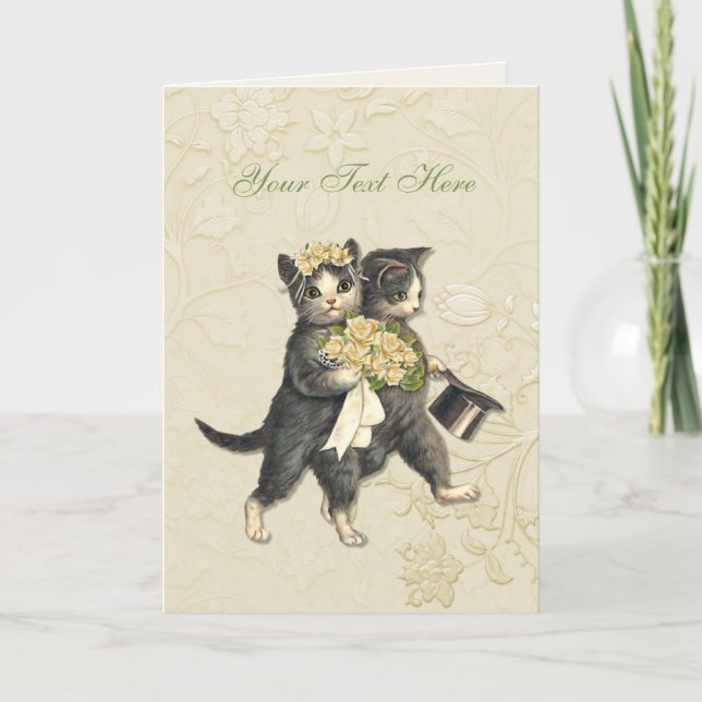 Faire-part Mariage de Chats Élégants (Devant)