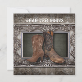 Faire-part Mariage de cow-boy country western grunge