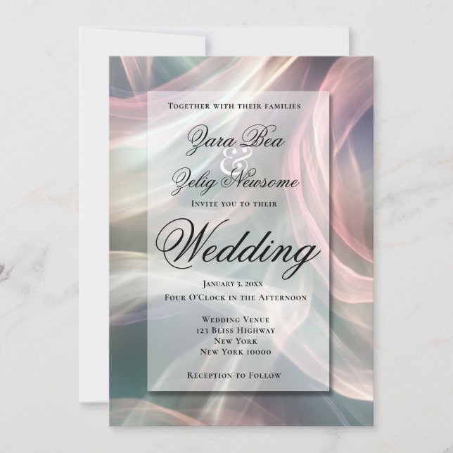 Faire-part Mariage de la fête du glamour du Nouvel An (Devant)