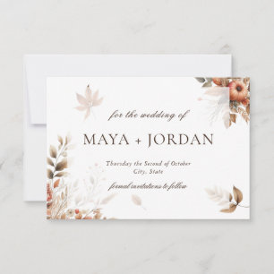 Faire-part Mariage de récolte Citrouille d'automne