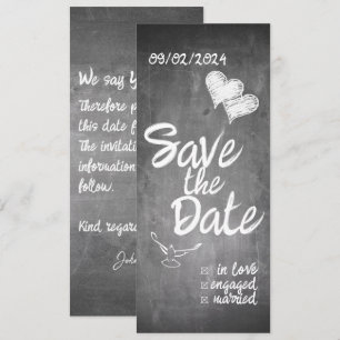 Faire-part Mariage de typographie de tableau noir