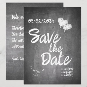 Faire-part Mariage de typographie de tableau noir