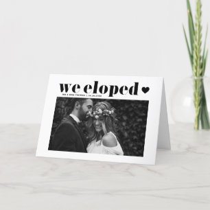 Faire-part Mariage de typographie noir Retro Bold Elopement