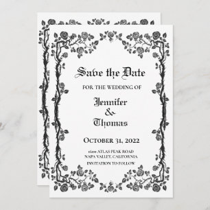 Faire-part Mariage d'halloween gothique enregistrer la date i
