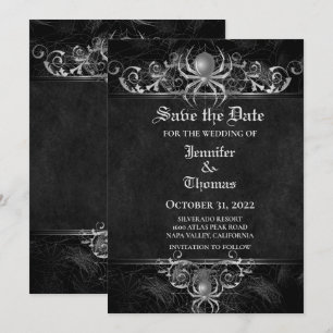 Faire-part Mariage d'halloween gothique enregistrer la date i